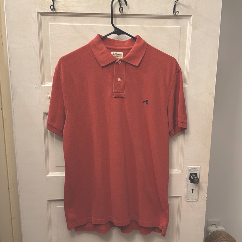 J.Crew Factory Pique Cotton Polo Shirt Brick Red